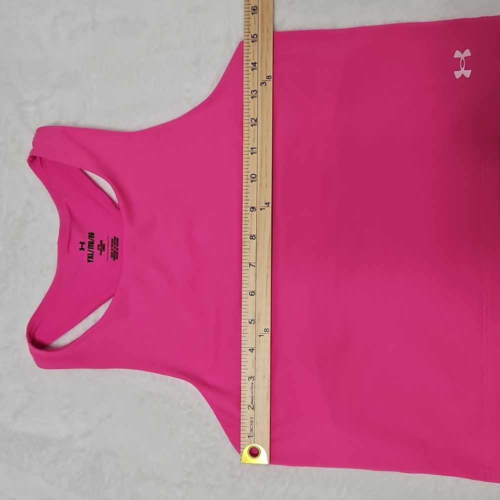 Under Armour Pink Athletic Tank Top Cropped Performance - Picture 4 of 9